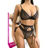 Lurex elastic garter belt