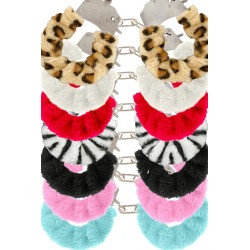 Furry Hand Cuffs Leopard